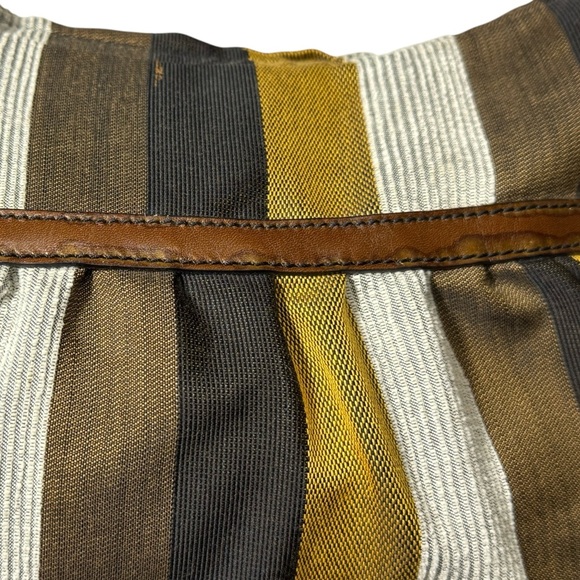 Fendi Bag | Fendi Multicolor Pequin Stripe Canvas Leather Chef Hobo - Picture 11 of 16